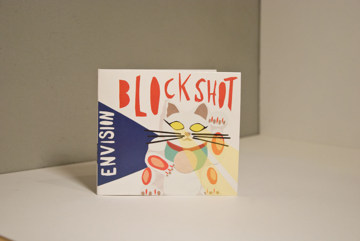 Das Bild zeigt ein Plattencover für die Band Blockshot gestaltet von Strahlenkatzen Studio für Grafikdesign in Köln